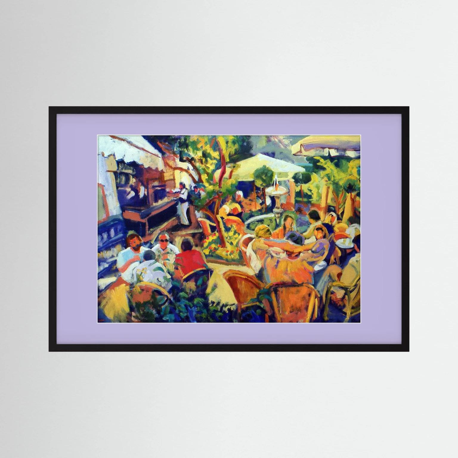 Café alrededor de la fuente